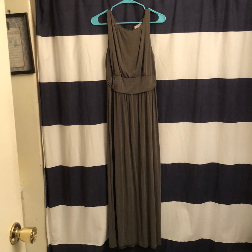 Ann Taylor Loft Olive Green Maxi Dress